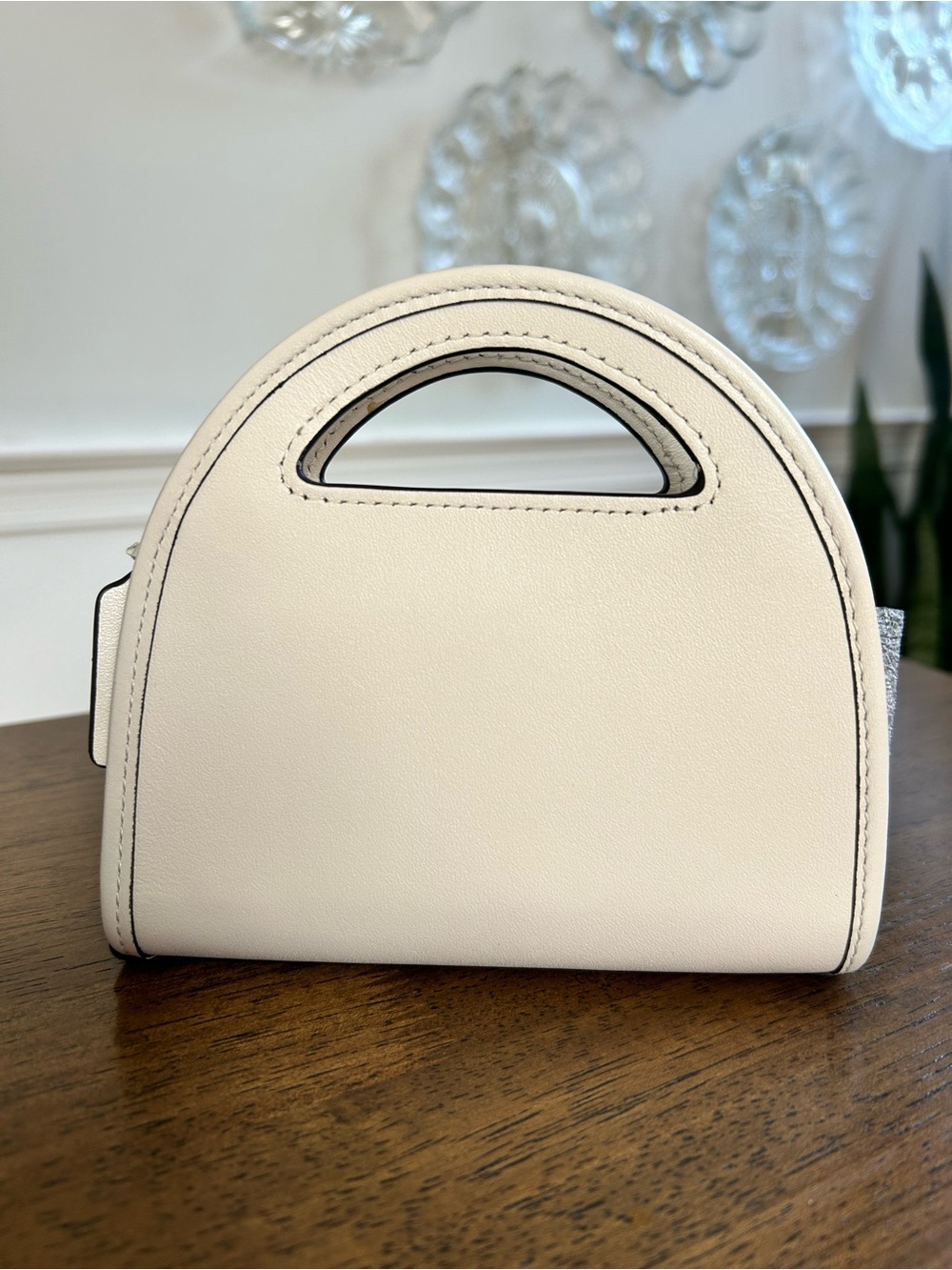 NWT COACH Top Handle Card Case CHALK
